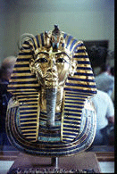 The gold mask of Tutankhamun at Cairo Museum, April 1965